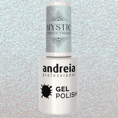 Andreia Gellak - Transparant Blauw en Gouden Mysterieuze Glitters - Mystic MS1 - 10,5ml